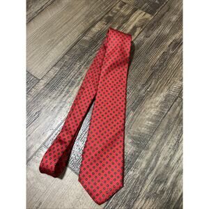Vintage PAULINE TRIGERE Red Blue Floral 100% Silk Tie - Classic Signature Italy